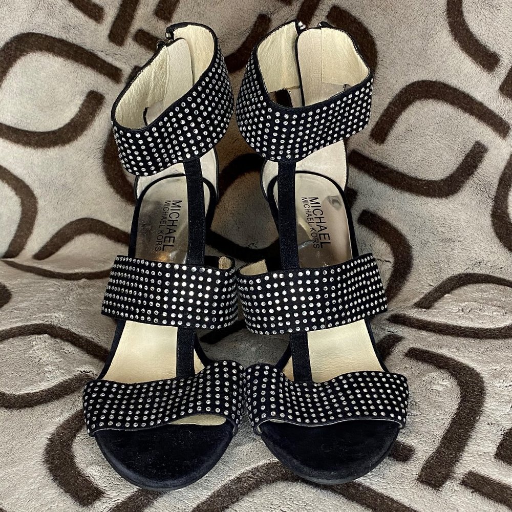 Stunning! Michael Kors Black Strap Heel Size 7.5